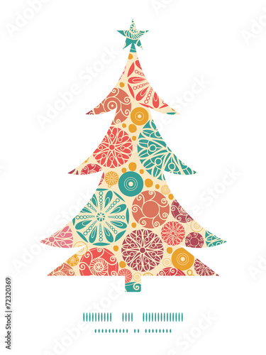 Vector abstract decorative circles Christmas tree silhouette
