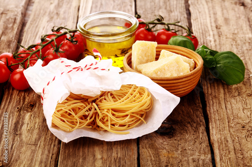 Fresh homemade pasta ingredients photo