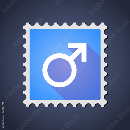 Mail stamp icon with a male sign