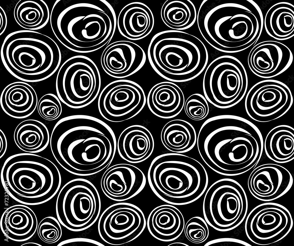 Vector seamless abstract black and white hand-drawn pattern