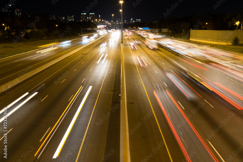 Short Light Trails on a Highway