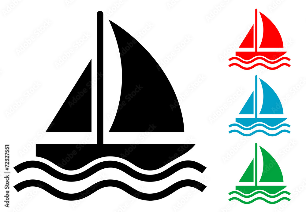 Pictograma velero con varios colores