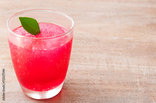 Watermelon cocktail on table, close-up