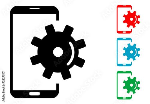 Pictograma configuracion smartphone con varios colores