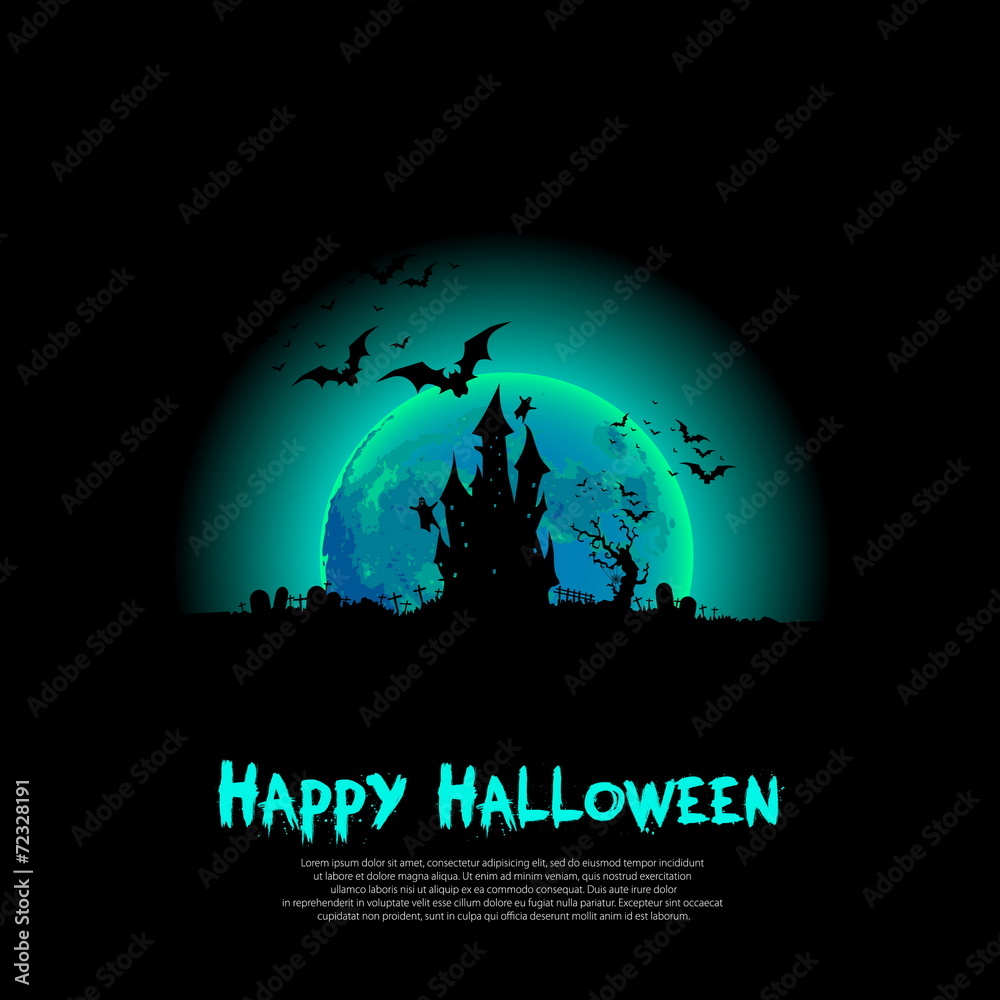 Happy Halloween message design background, vector illustration