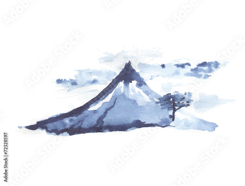 Mountain Fuji, japanese art, vector illustration