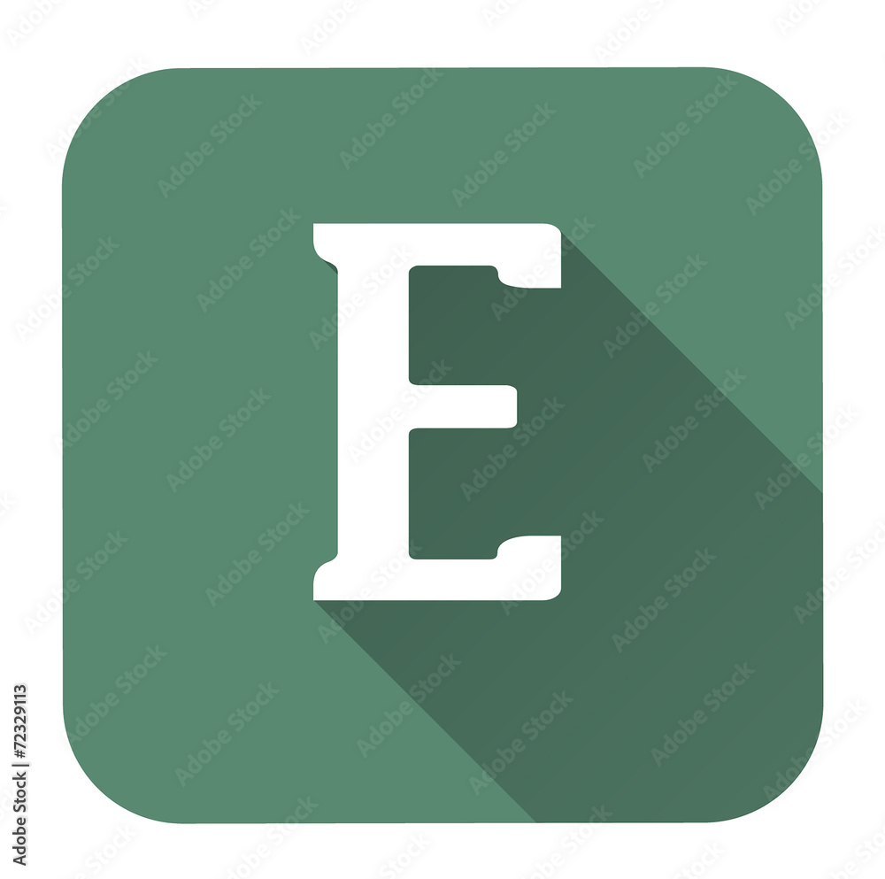 Letter e alphabet, flat icon Letter e alphabet, flat icon