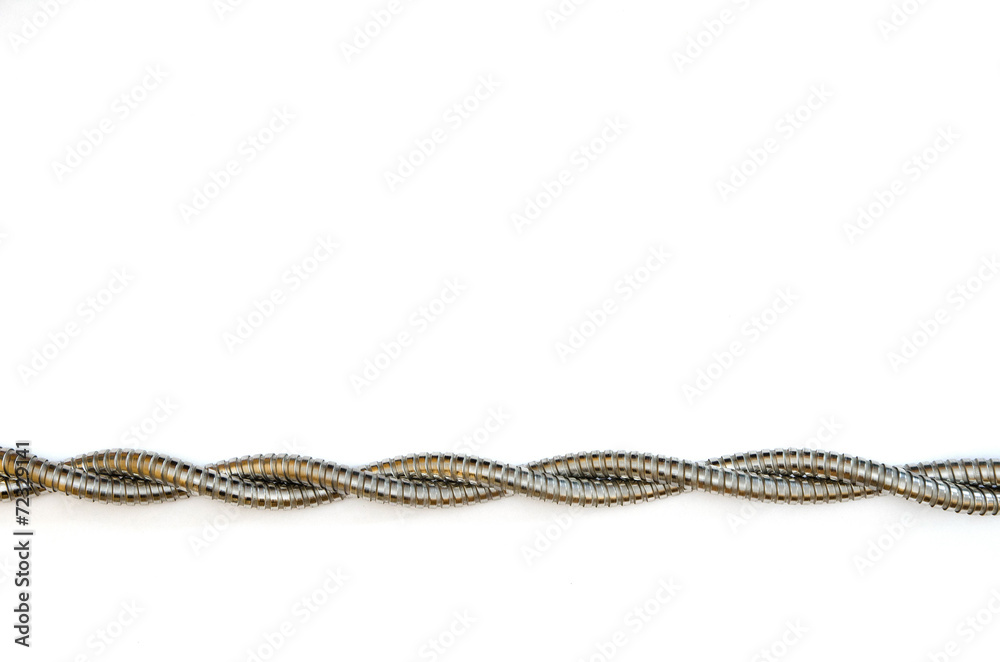 flexible metal hose forming a helix