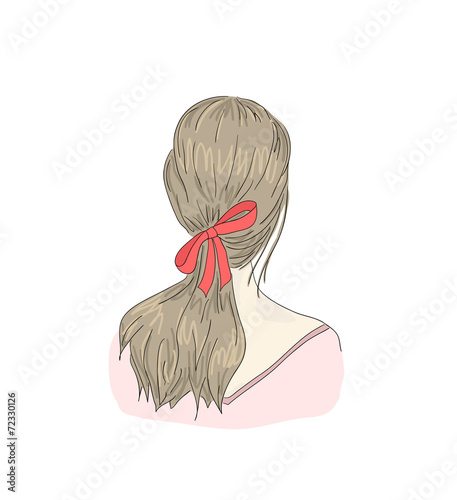 woman hairstyle view from back