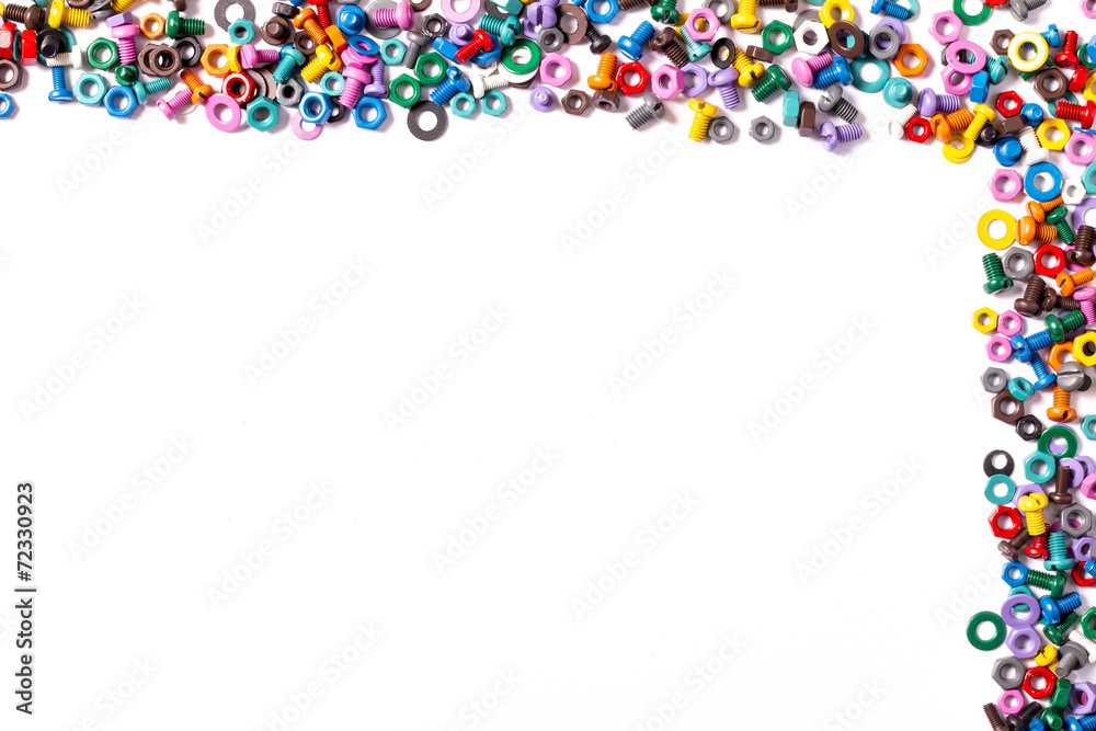 Mix of color nuts and bolts Mix of color nuts and bolts