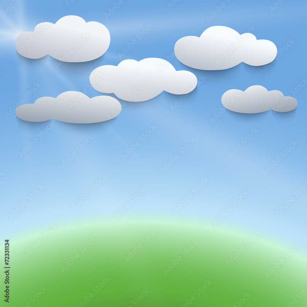 Fototapeta premium Vector illustration of sky and clouds