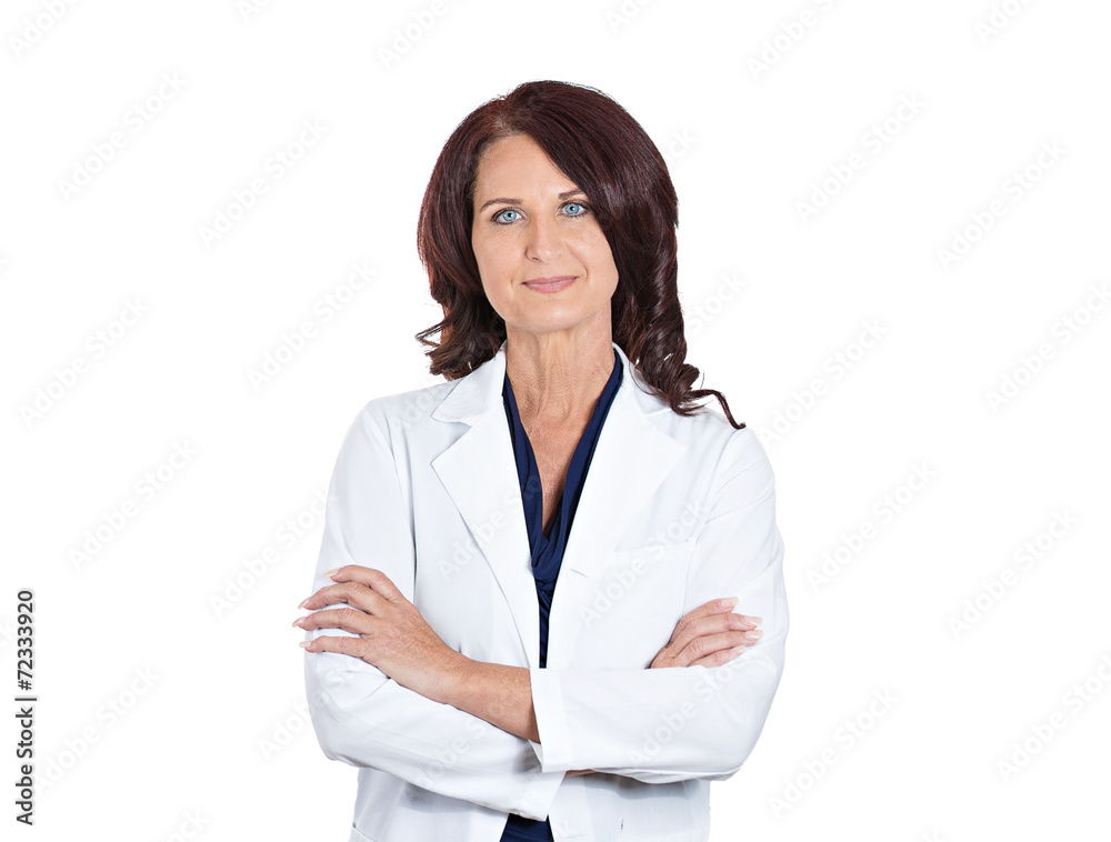 Female doctor pharmacist scientist researcher on white Female doctor pharmacist scientist researcher on white
