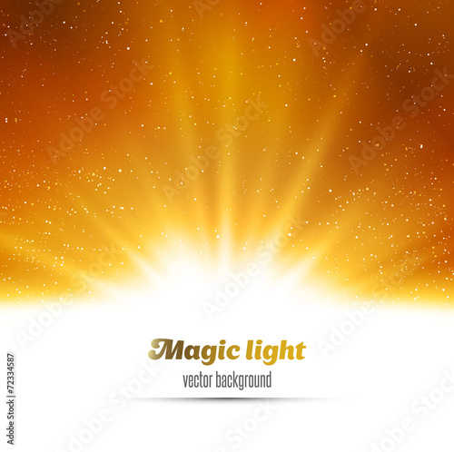 Abstract magic gold light background