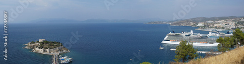 Panorama of the Port in Kusadasi, Turkey