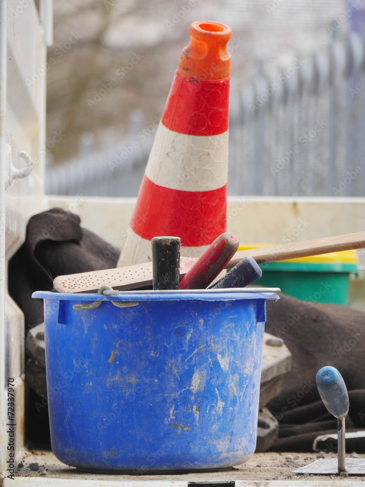 street cone bucket tools