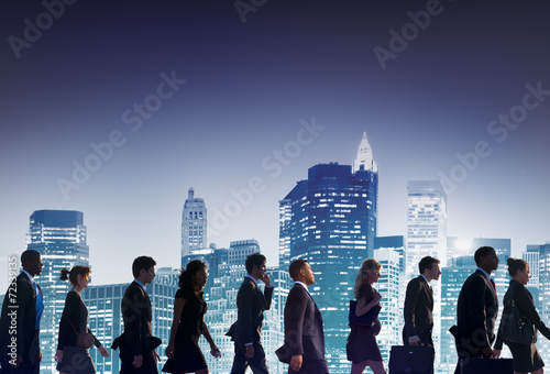 Business People Corporate Commute Walking City Concept