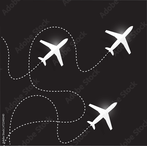 fly routes and airplanes. illustration design © alexmillos