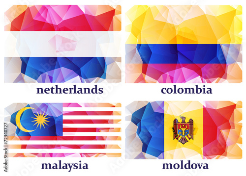 flags of the world, vector illustration