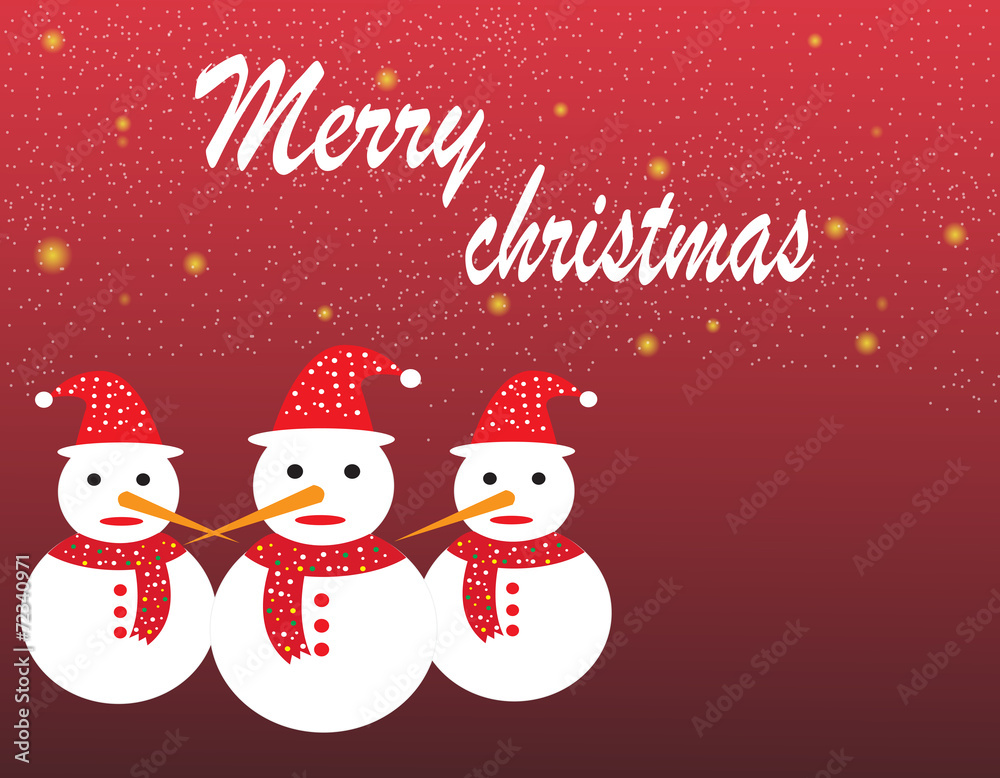 Christmas and snow man Christmas and snow man