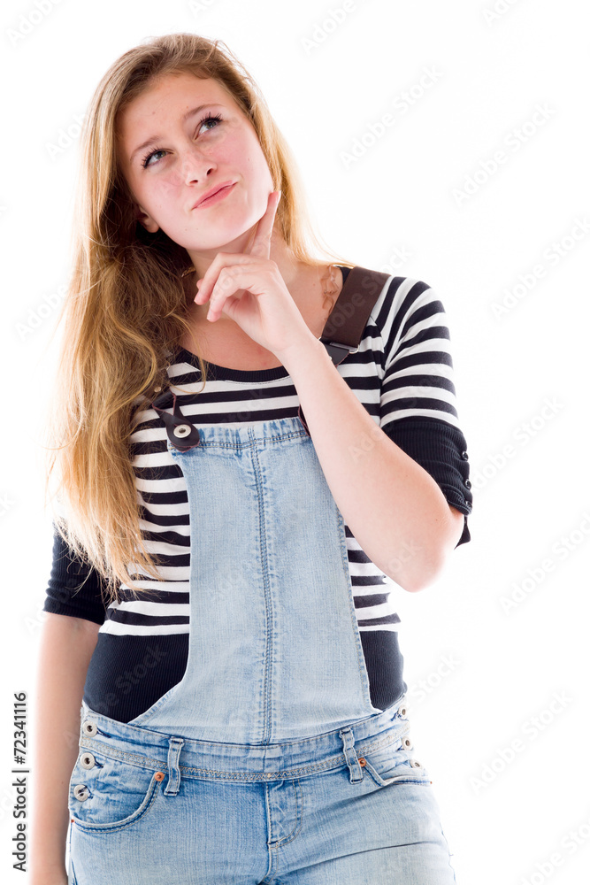 model isolated on plain background thinking model isolated on plain background thinking
