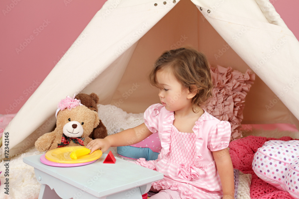 Pretend Play Tea Party at home with a TeePee Tent Pretend Play Tea Party at home with a TeePee Tent
