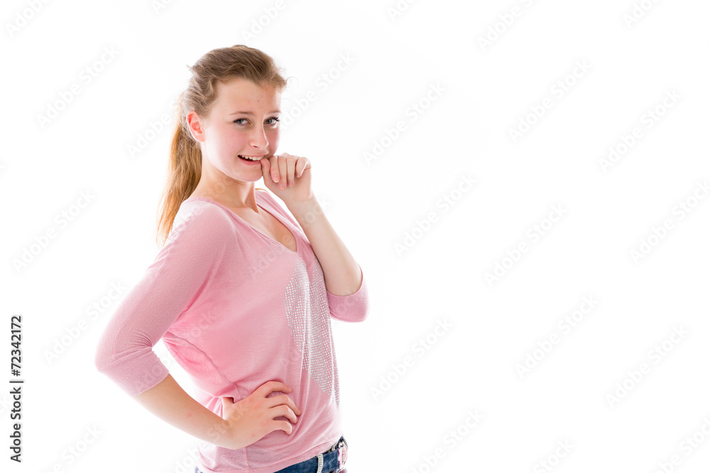 Nervous model bting finger nails Nervous model bting finger nails