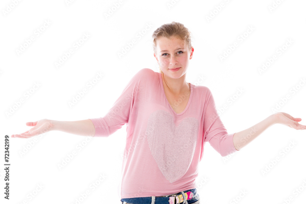 model isolated on plain background puzzled confused lost model isolated on plain background puzzled confused lost