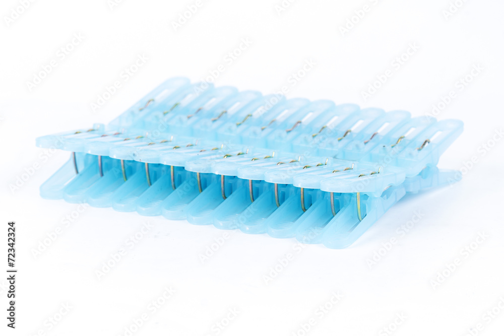 Row of blue clothes peg Row of blue clothes peg