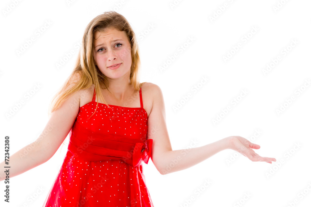 model isolated on plain background puzzled confused lost model isolated on plain background puzzled confused lost