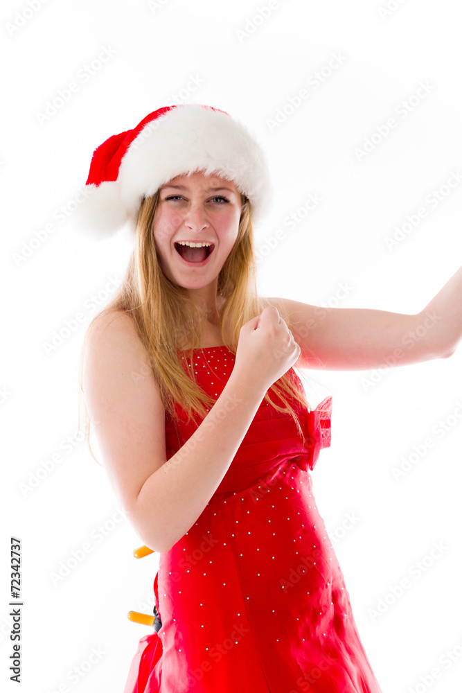 model isolated on plain background victory confident model isolated on plain background victory confident