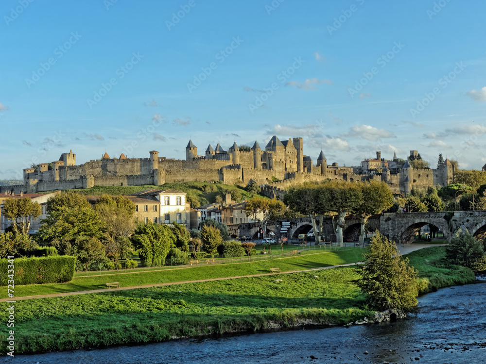 HDR of Carcassonne fortified town , France