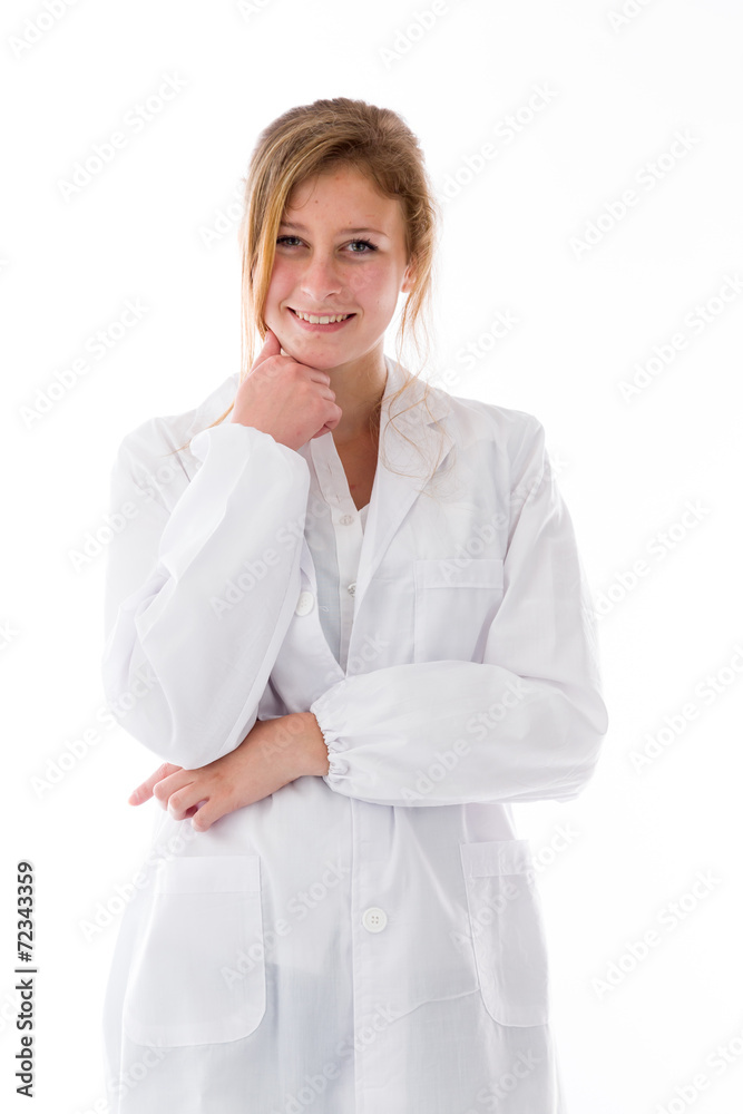 model isolated on plain background thinking model isolated on plain background thinking