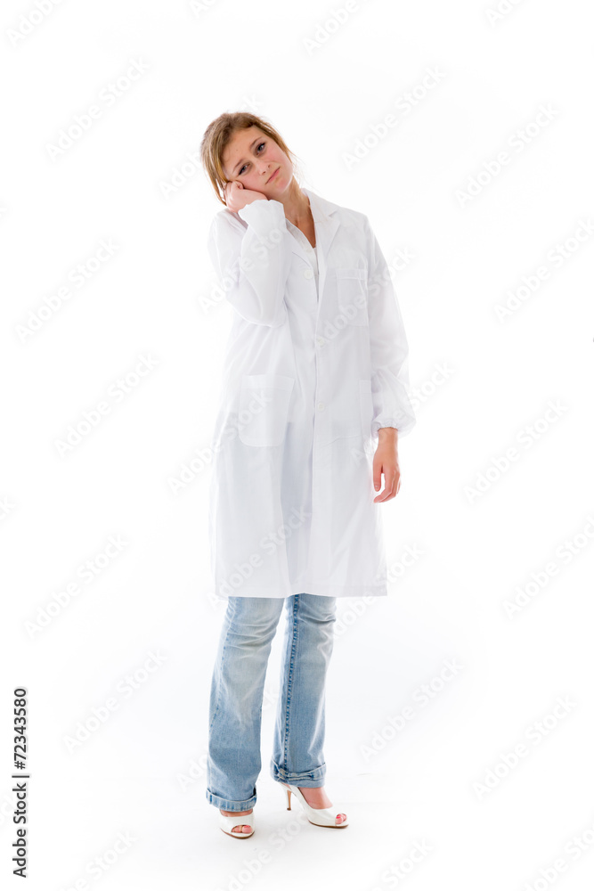 model isolated on plain background bored upset model isolated on plain background bored upset