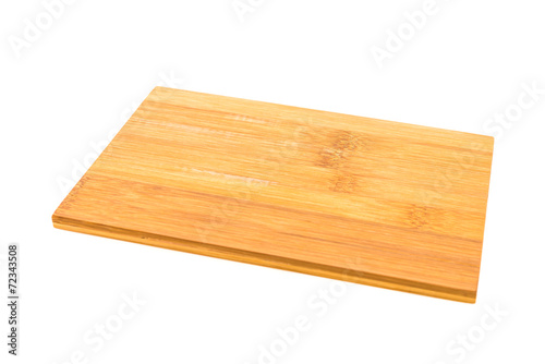 Wooden cutting board isolated on white background