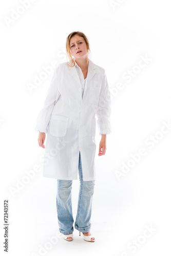 model isolated on plain background upset angry worried