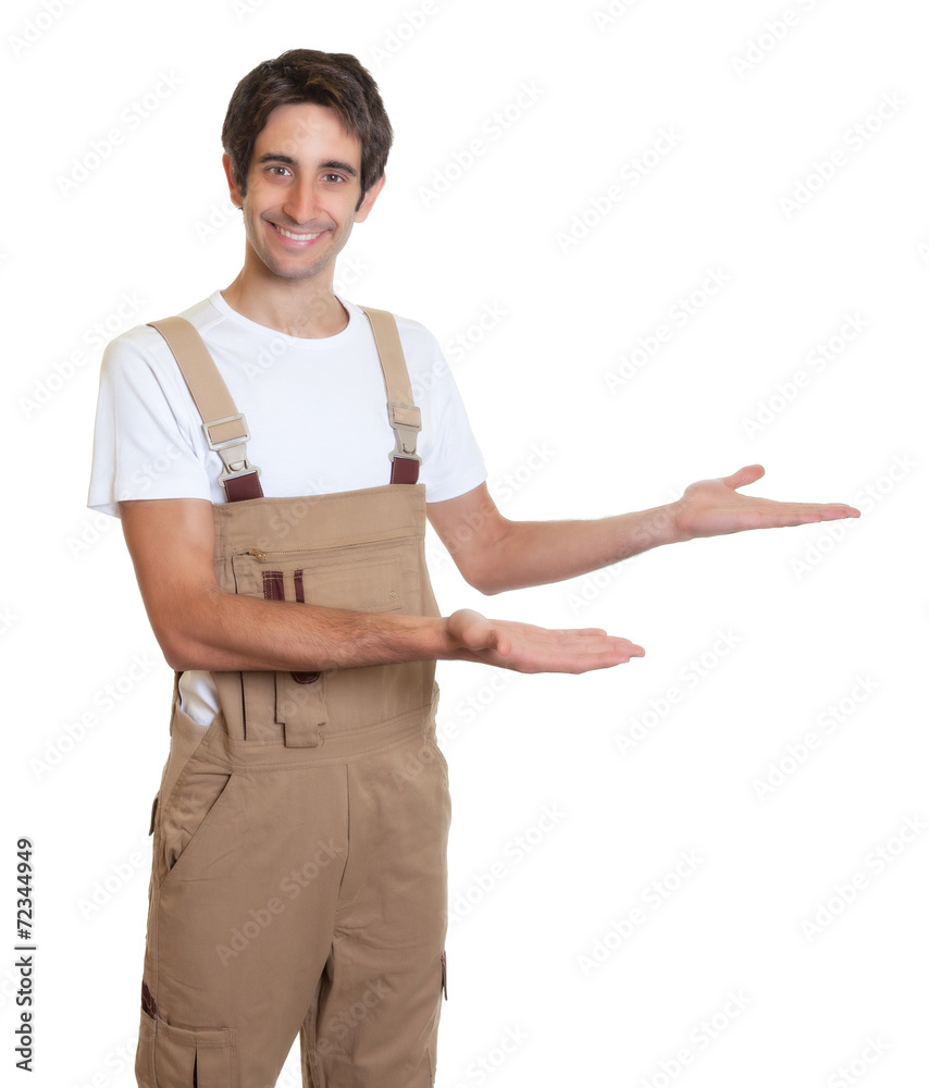 Lachender Schreiner bei der Präsentation Lachender Schreiner bei der Präsentation