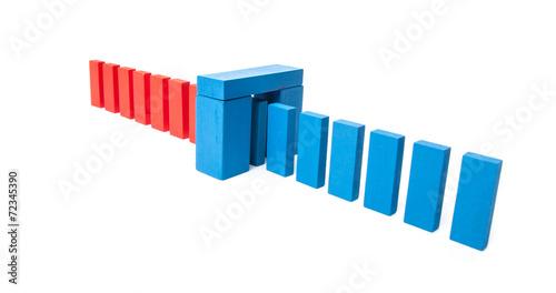 Red blocks changing to blue,