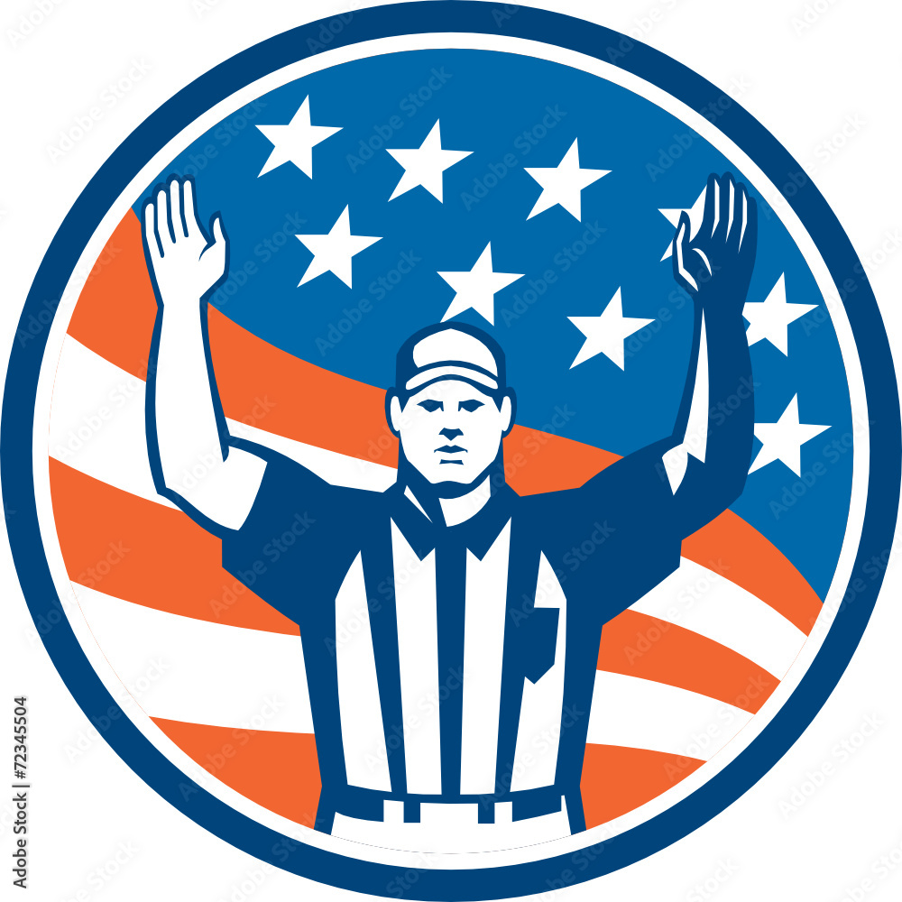 American Football Official Referee Touchdown