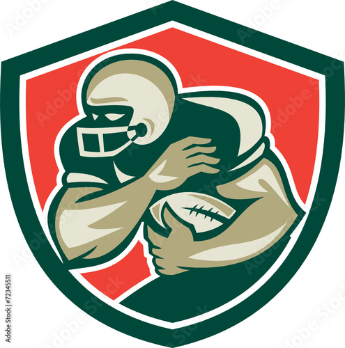 American Football Running Back Fending Shield