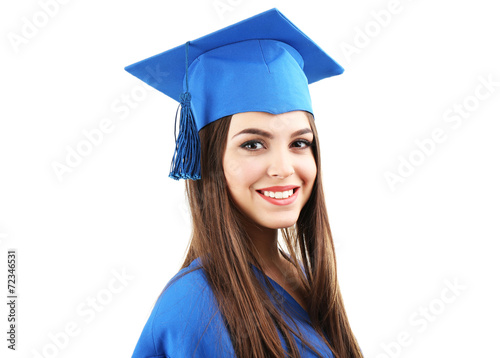 Woman graduate student wear...