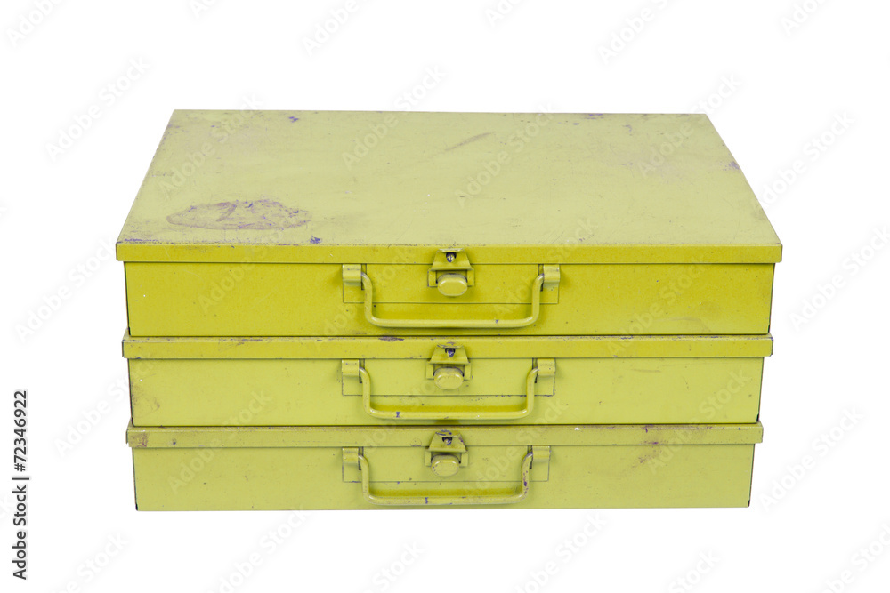 Old metal box isolated