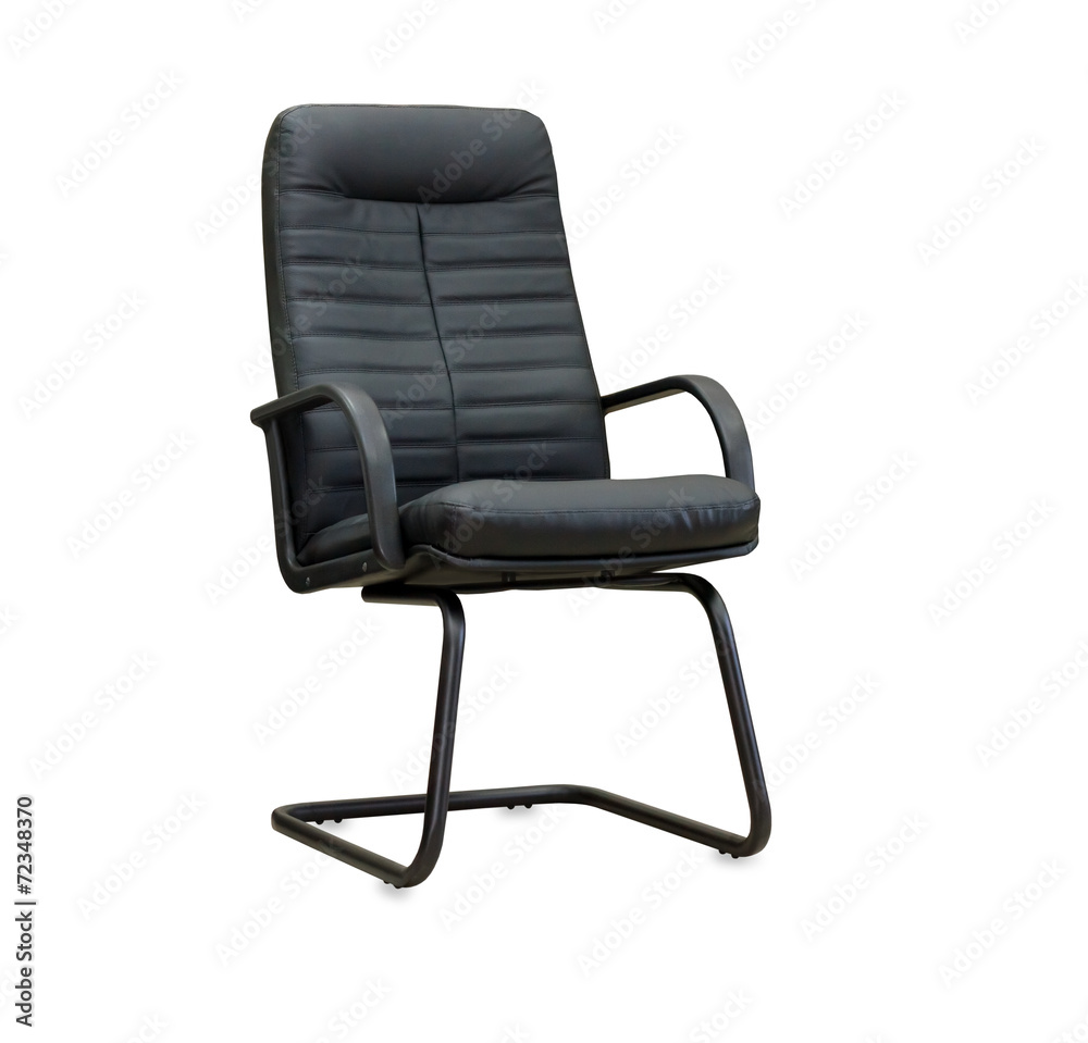 Obraz premium The office chair from black leather. Isolated