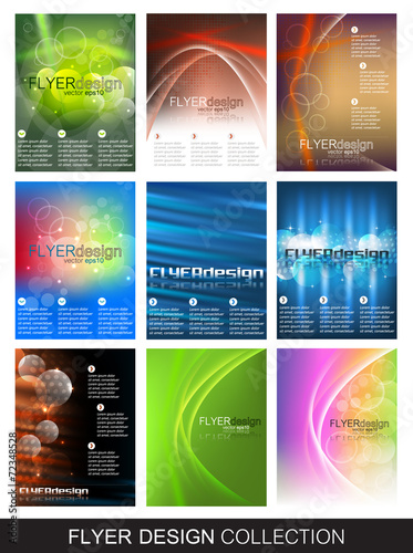 Flyer design collection, set of corporate banner or cover design