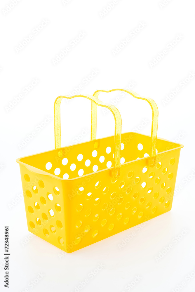 Shopping plastic basket isolated on white background Shopping plastic basket isolated on white background