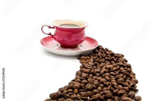 cup of coffee with grains
