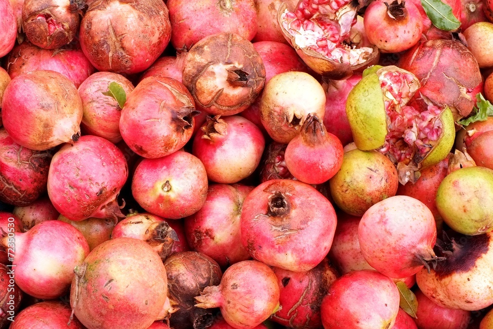 Freshly picked pomegranates Freshly picked pomegranates