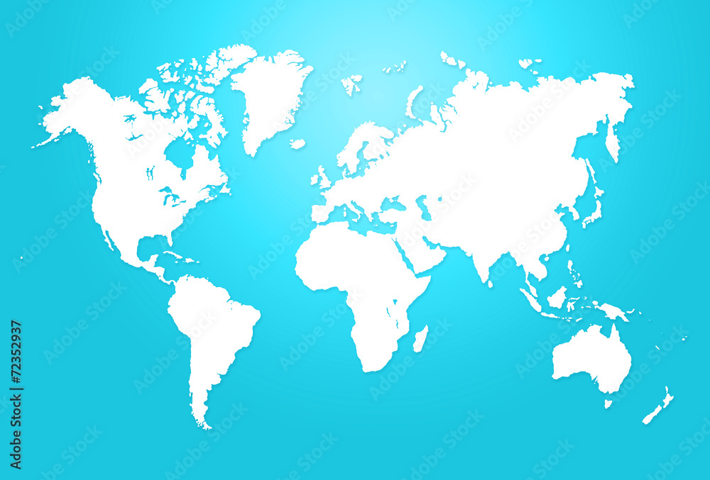 Minimalistic turquoise world map illustration Minimalistic turquoise world map illustration
