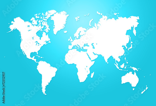 Minimalistic turquoise world map illustration
