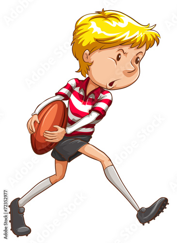 A simple sketch of a rugby player
