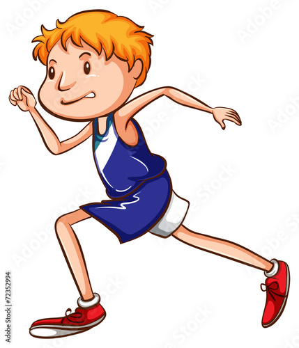 A coloured drawing of a young runner